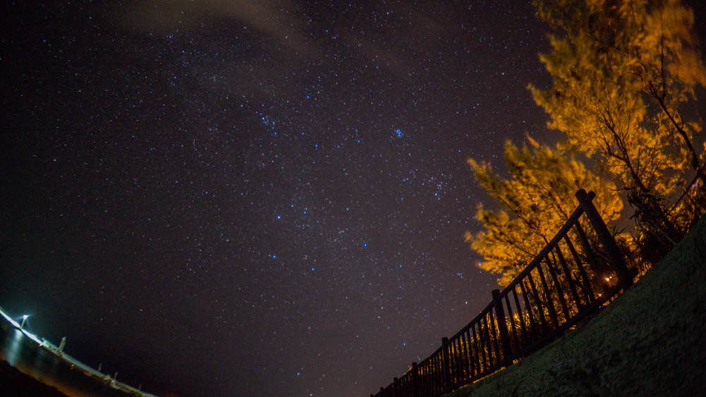 ホテルからの星空